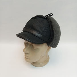 Шапка ушанка "R & V" мужская с козырьком, замша, охват 57 см. Турция.