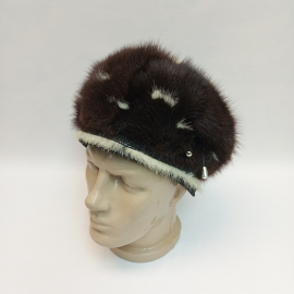 Женская шапка из натурального меха, охват головы 59 см. Винтаж, СССР.