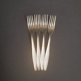 Набор столовых вилок нержавейка 4 шт,винтаж СССР