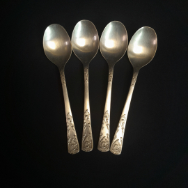 Набор столовых ложек мельхиор 4 шт ,винтаж СССР