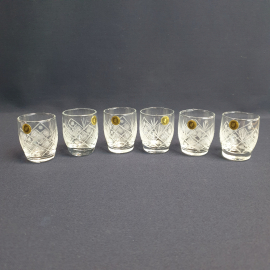 Набор из 6 стопок Гусь Хрустальный, стекло 50 мл высота 5 см, винтаж СССР