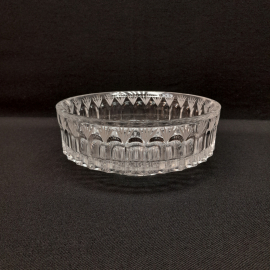 Салатник на ножке 18 см, хрусталь, ручная резка, 500 мл. Винтаж, СССР.