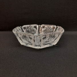 Салатник 21 см, хрусталь, ручная резка, 700 мл. Винтаж, СССР.