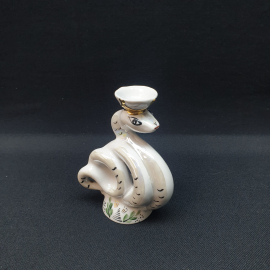 Статуэтка "Змея" 10х6х13 см, Вербилки, фарфор, роспись, позолота. Винтаж, СССР.