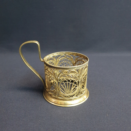Подстаканник, техника ажурной скани, сплав металла, ф-ка "Ювелир". Винтаж.