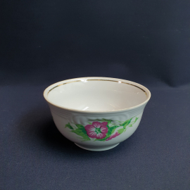 Пиалка, Сумы, фарфор, деколь, позолота, 500 мл. Винтаж, СССР.