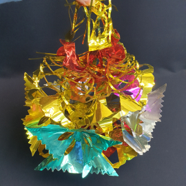 Новое новогоднее украшение подвеска из фольги, диаметр 27 см. Винтаж.