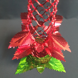 Новое новогоднее украшение длинная гирлянда из фольги, диаметр 24 см. Винтаж.