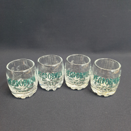 Набор стопок 4 шт "Кедровка", стекло, деколь, 60 мл. СНГ.