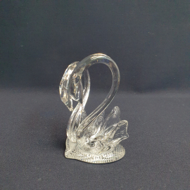 Статуэтка "Лебеди на сердце" 7х6х10 см, стекло. Винтаж, СССР.