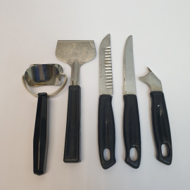 Набор кухонных принадлежностей 6 шт, нержавейка, пластик. Винтаж.