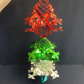 Новая новогодняя подвеска из фольги, диаметр 21 см. Винтаж.