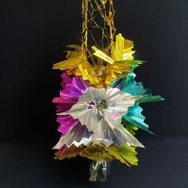 Новая новогодняя подвеска из фольги, диаметр 21 см. Винтаж.