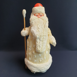 Дед Мороз ватный, высота 34 см, винтаж СССР