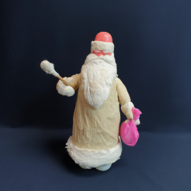 Дед Мороз ватный, высота 34 см, винтаж СССР