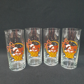 Винтажный набор из 4 стаканов, стекло 350 мл, СССР