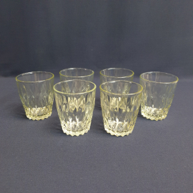 Набор из 6 стаканов Уршельский з-д, стекло 200 мл, высота 8.5 см, винтаж СССР