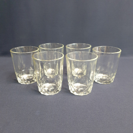 Набор из 6 стаканов, стекло 210 мл, высота 9.5 см, винтаж СССР