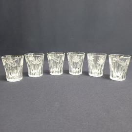 Набор из 6 стопок, стекло резка 50 мл 6 см, винтаж СССР