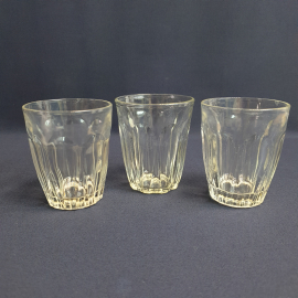 Набор из 3 стаканов, стекло 200 мл, высота 9 см. винтаж СССР