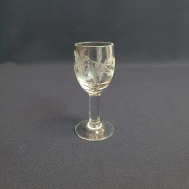 Рюмка, стекло графировка 40 мл высота 10 см, винтаж СССР