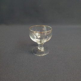 Рюмка, стекло позолота 45 мл высота 8 см, винтаж СССР