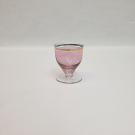 Рюмка, марганцевое стекло позолота 50 мл высота 8 см, винтаж СССР