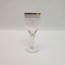 Бокал, цветное стекло позолота 100 мл, высота 13 см, винтаж СССР