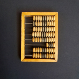 Счеты деревянные 20х15, деревянные костяшки. Винтаж СССР.