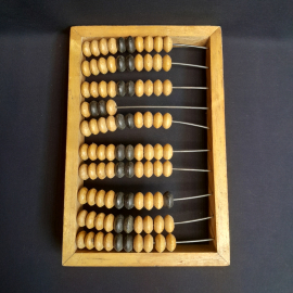 Счеты деревянные 33х23, деревянные костяшки. Винтаж СССР.