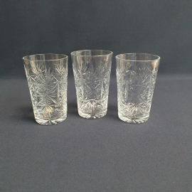 Набор из 3 стаканов, хрусталь 250 мл высота 11 см, винтаж СССР