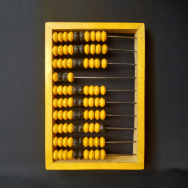 Счеты деревянные 33х23, деревянные костяшки. Винтаж СССР.