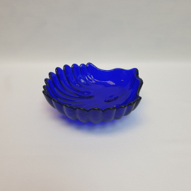 Ваза конфетница, кобальтовое стекло высота 5.5 см, винтаж СССР