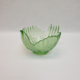 Ваза конфетница фруктовница, цветное стекло высота 12 см, винтаж СССР