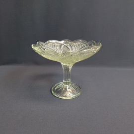 Ваза фруктовница на ножке, стекло высота 16 см, винтаж СССР