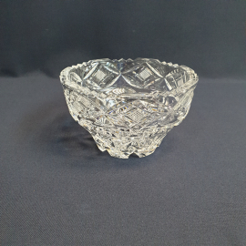Салатник, хрусталь высота 8.5 см, сколы, винтаж СССР