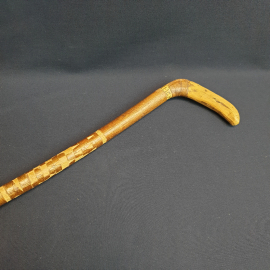 Трость деревянная с резьбой 90 см. Винтаж, СССР.