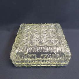 Плафон 21.5 см, рифленое стекло, диам. посад. места 13.5 см. Винтаж, СССР.