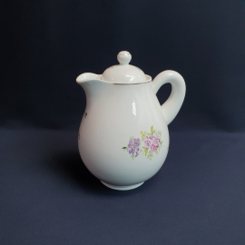 Чайник Дулево, фарфор деколь позолота 1.2 л, винтаж СССР