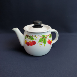 Чайник эмалированный, метал деколь 1 л, винтаж СССР