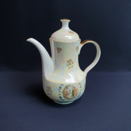 Кофейник Kahla, фарфор деколь позолота 1.2 л, винтаж ГДР