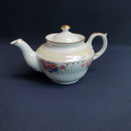 Чайник Хайте, фарфор деколь позолота 0.5 л, винтаж СССР