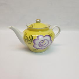 Чайник Пролетарий, фарфор крытье роспись позолота 0.5 л скол, винтаж СССР