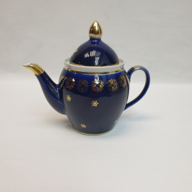 Чайник Полонное, фарфор кобальт позолота 0.5 л, винтаж СССР