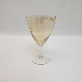 Бокал, медовое стекло резка 220 мл 145 мм, винтаж СССР