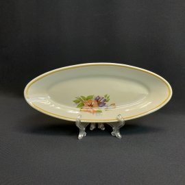 Селедочница 24х10 см, Дулево, фарфор, деколь, люстр. Винтаж, СССР.