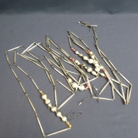 Советские длинные елочные бусы, стеклярус, есть дефект. Винтаж, СССР.