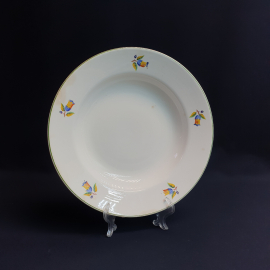 Суповая тарелка Конаково, фаянс роспись 24 см, винтаж СССР