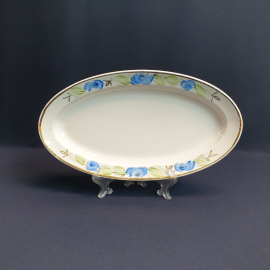 Селедочница Пролетарий, фарфор роспись позолота 305х165 мм, винтаж СССР