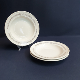 Набор десертных тарелок 3 шт, ЗИК Конакова, фаянс, деколь. Винтаж, СССР.